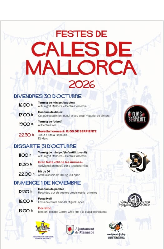 Cartel oficial de las Festes de Cales de Mallorca 2026