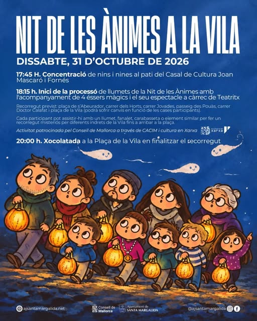 Cartel oficial de Nit de les Ànimes 2026 en Santa Margalida