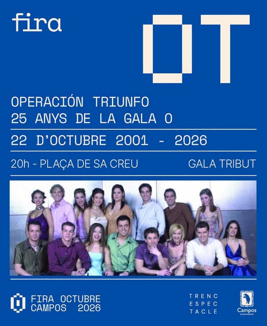Cartel de la gala tributo «OT, 25 anys de la Gala 0», 22 de octubre en la plaça de sa Creu de Campos