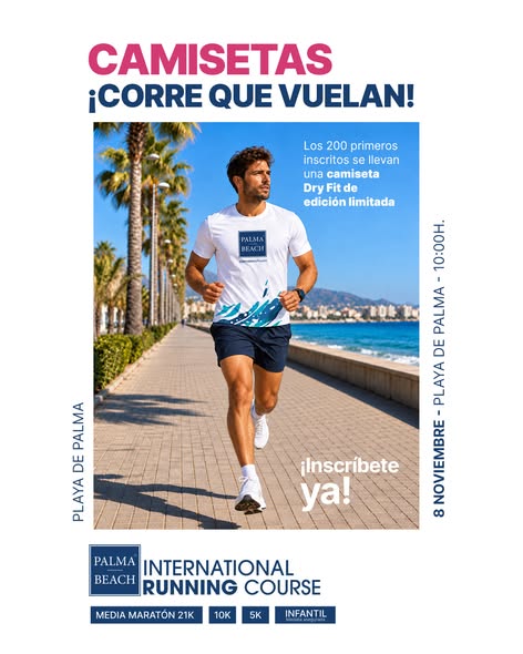 Cartel de la Palma Beach International Running Course del 8 de noviembre
