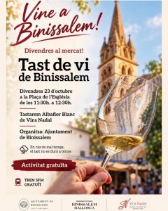 Cartel del Tast de vi de Binissalem, viernes 23 de octubre en la Plaça de l'Església